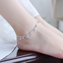 Top Quality Silver 925 Anklets Bamboo Chain Bells