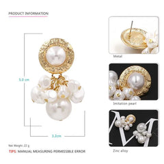 High Quality Gold Color Irregular Big Pearl Drop Earrings