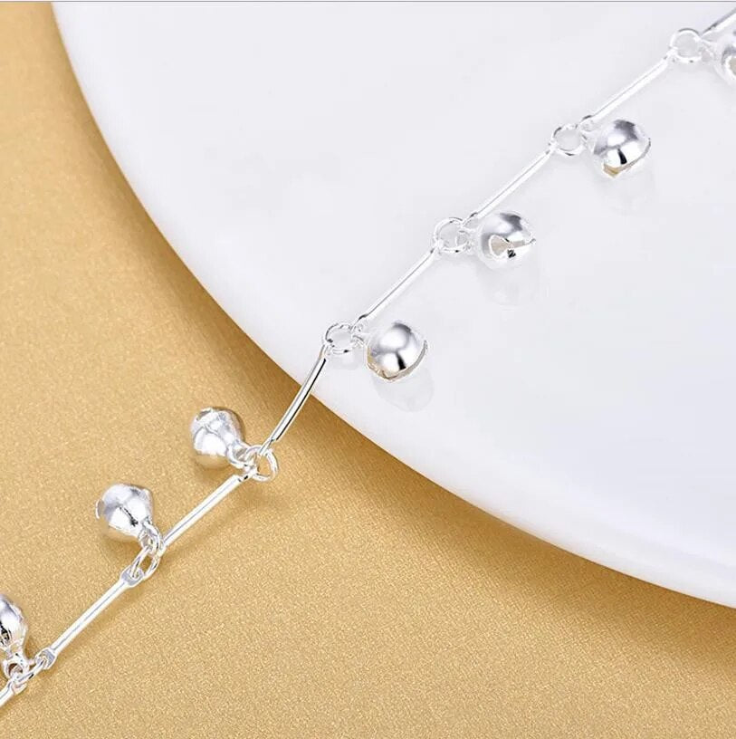 Top Quality Silver 925 Anklets Bamboo Chain Bells