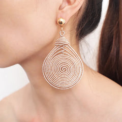 Bohemian Alloy Spiral Round Metal Drop Dangle Statement Earrings