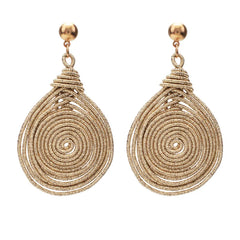 Bohemian Alloy Spiral Round Metal Drop Dangle Statement Earrings