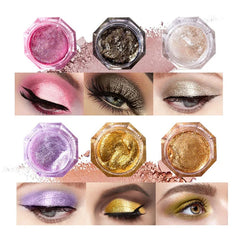 Charming Diamond Style 6 Colors Glitter Eyeshadow Make up Palette Shimmer Pigment White Purple Eye Shadow Powder