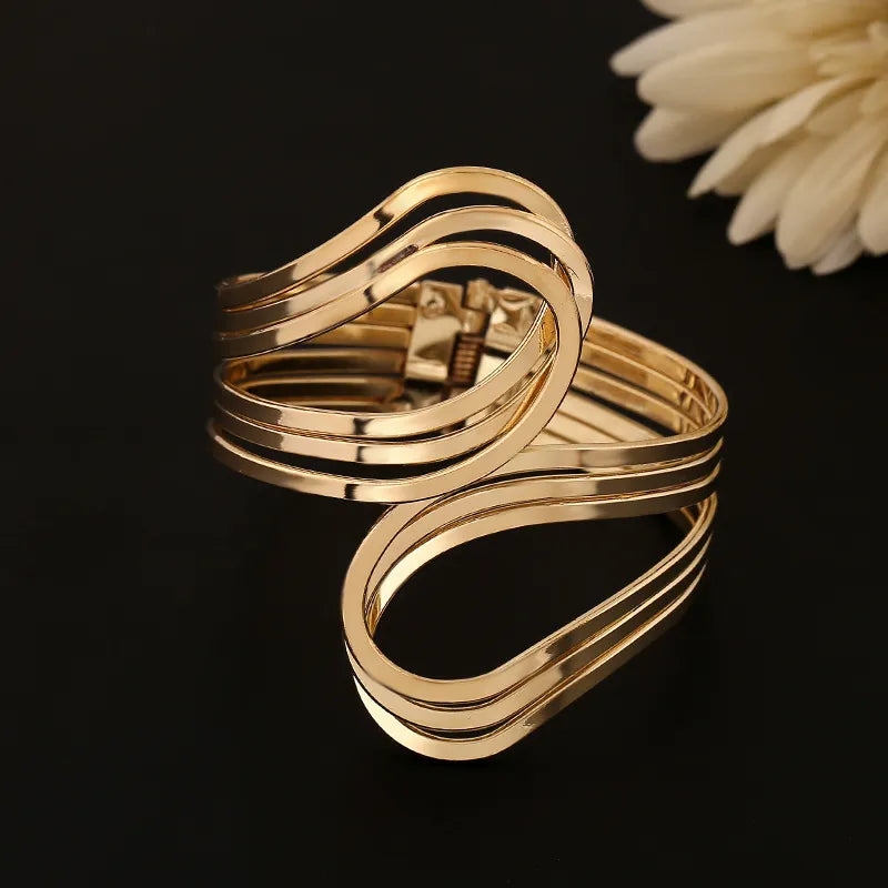 Gold Color Punk Hip Hop Bangles Upper Arm Bracelet