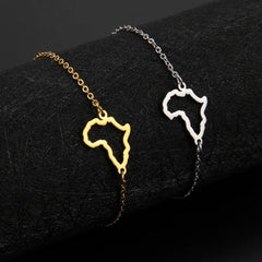 Stainless Steel Gold Color Various style African Map Shape Bracelets