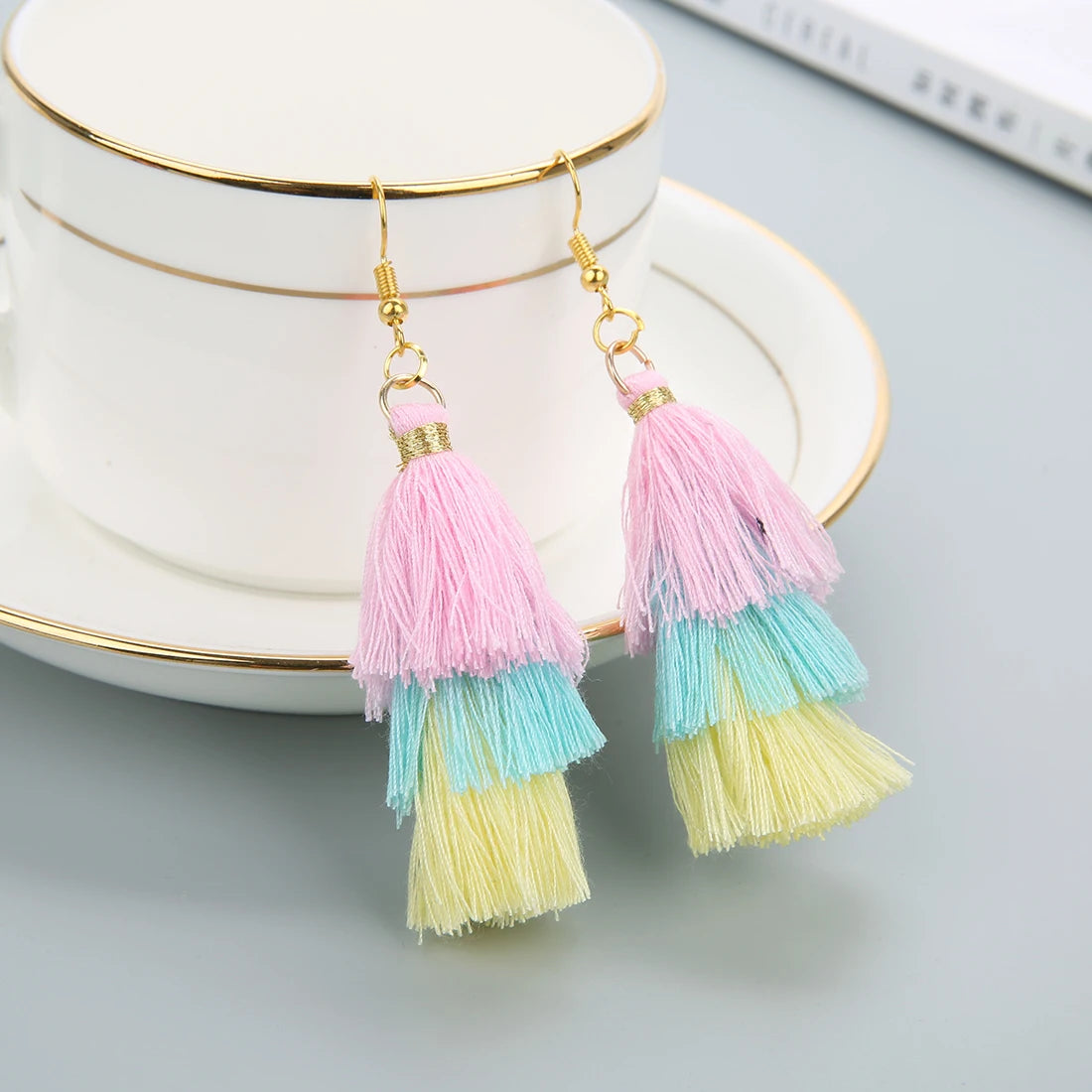 3 Layered Bohemian Fringed Luxury Statement Long Tassel Earrings