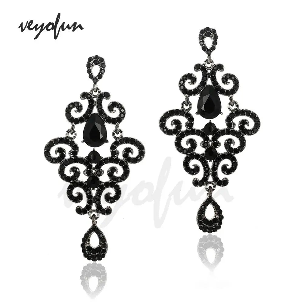 Luxury Big Rhinestone Drop  Vintage Earrings