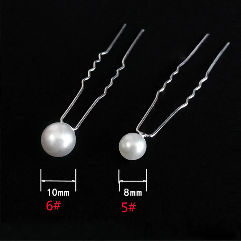 5PCS Wedding Bridal Pearl Rhinestone Flower Crystal Hair Pins