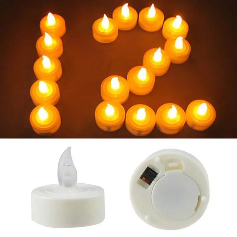 2pcs Mini Warm White led decorative Amber Glow led Small candles with battery