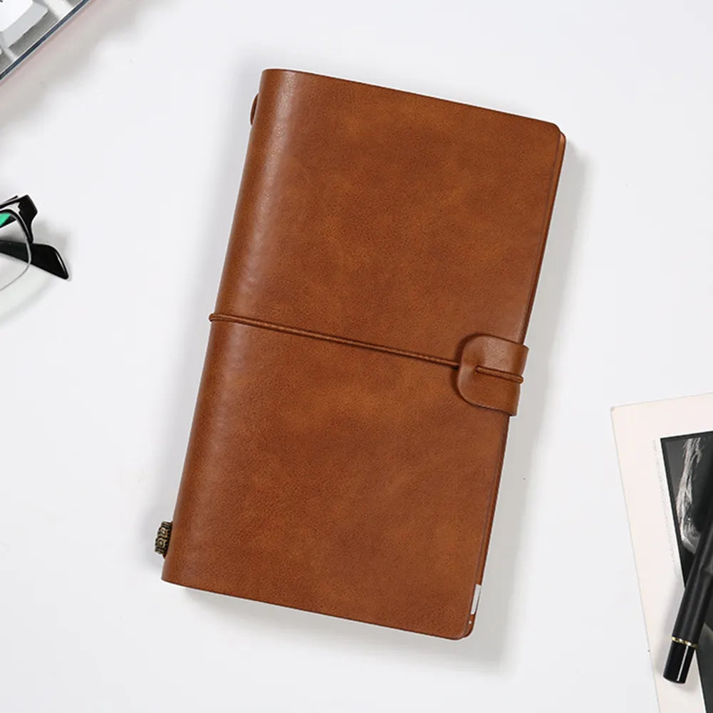 Faux Leather Cover Loose-leaf Notebook Journal Diary & Pen Holder