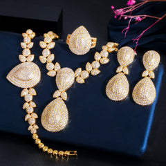 Luxury 4pcs Bridal Wedding Banquet Jewelry Set - High Quality