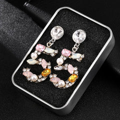 Big Statement Drop Dangle Crystal No 5 Digital baroque pearl butterfly drop cc earrings