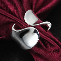 925 Sterling Silver Simple Opening Glossy Ring