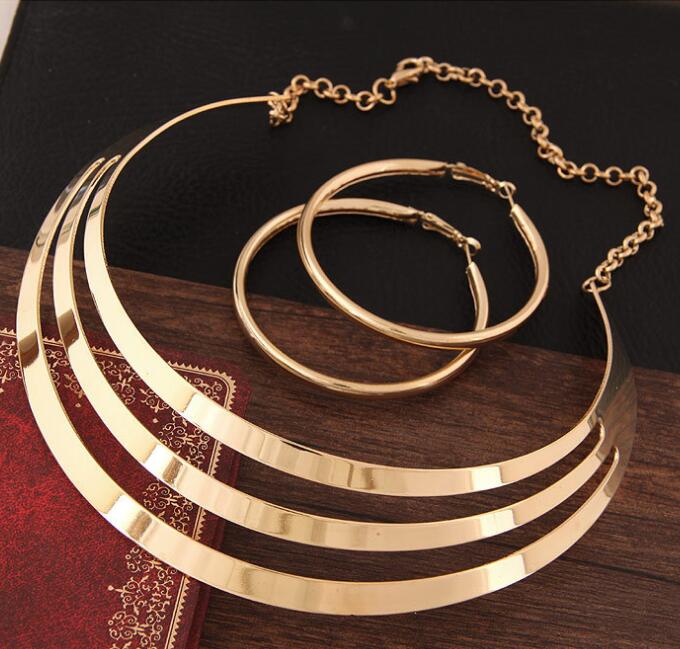 Gold Color long lasting Statement Jewelry Dressy set