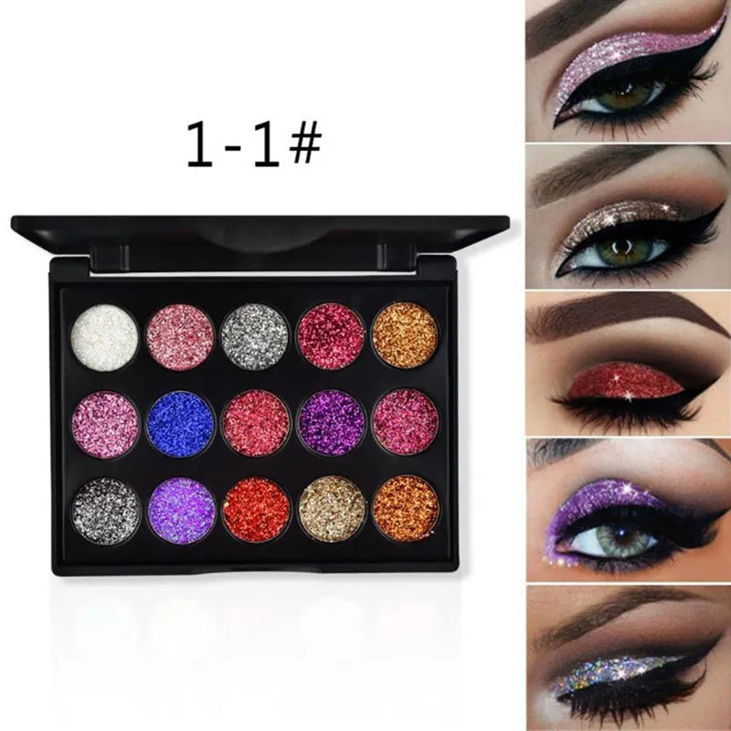 15 Color Glitter Eye Shadow Pallete Pigment Professional Long-lasting Eye shadow Palette