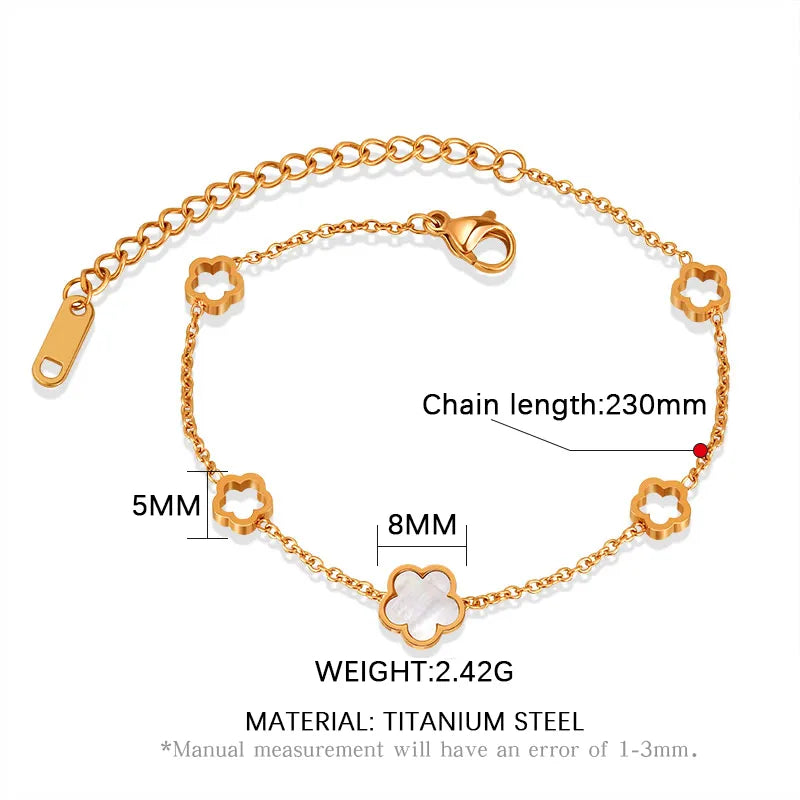 Luxury High Quality Stainless Steel Van Shaped Flower Chain, Bracelet, Earrings