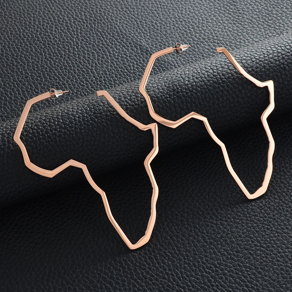 African Map Various size Stainless Steel Earrings