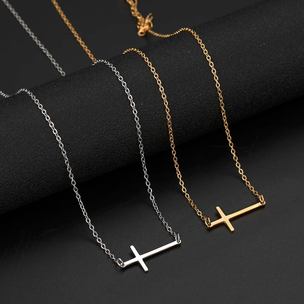 Cross Choker Necklace Charms Bracelet Jewelry Sets