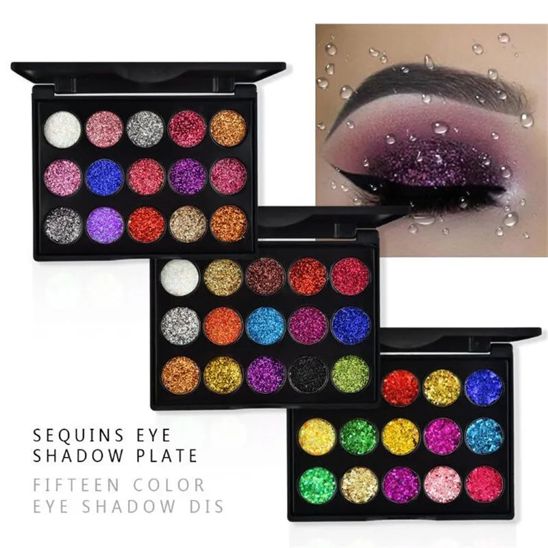 15 Color Glitter Eye Shadow Pallete Pigment Professional Long-lasting Eye shadow Palette