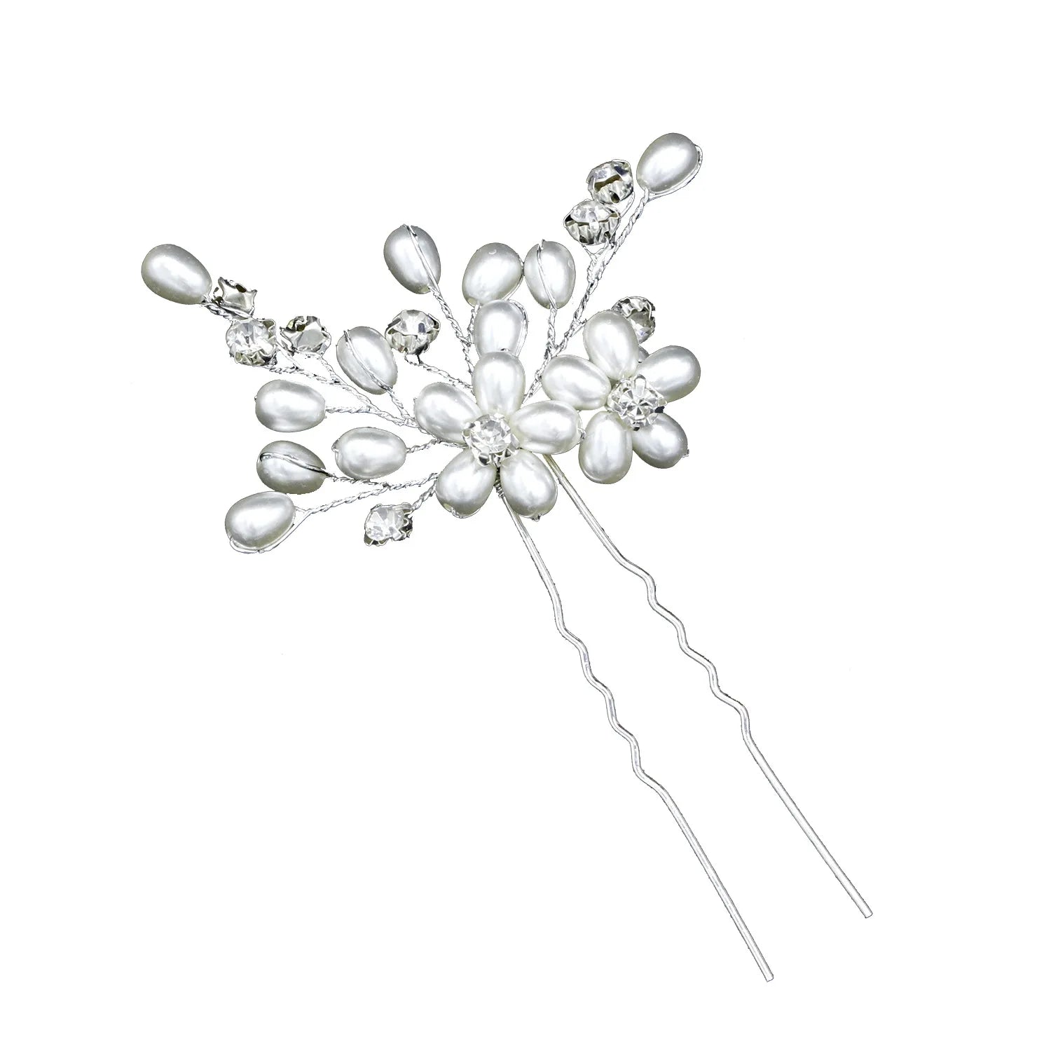 1pc Bridal Pearl Flower Crystal Bridesmaid Hair Pins