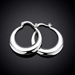 925 Sterling Silver Moon Hoop Earrings