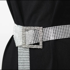 Luxury Rhinestone Belt in Gold & Silver