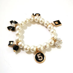 No.5 Luxury Pearl C Bracelet & Charm Beads Bracelets