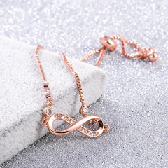 Top Quality 925 Sterling Silver  Infinity Love Adjustable Women Bracelet