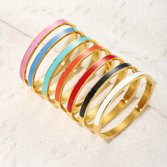 Luxury Colours Enamel Stainless Steel Bangles Jewellery