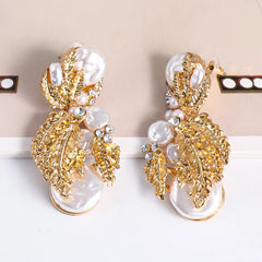 Various Pearl shapes Crystal Beaded Drop Statement Earrings