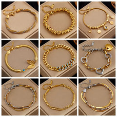 Stainless Steel High Quality Gold Color Thick various Bracelets