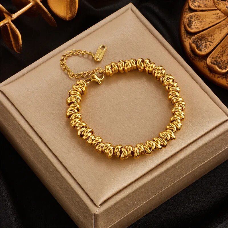 Stainless Steel High Quality Gold Color Thick various Bracelets