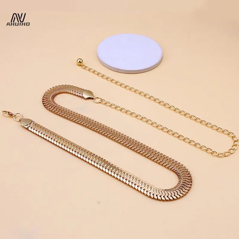 Luxury Elegant Carved Round Chain Belts