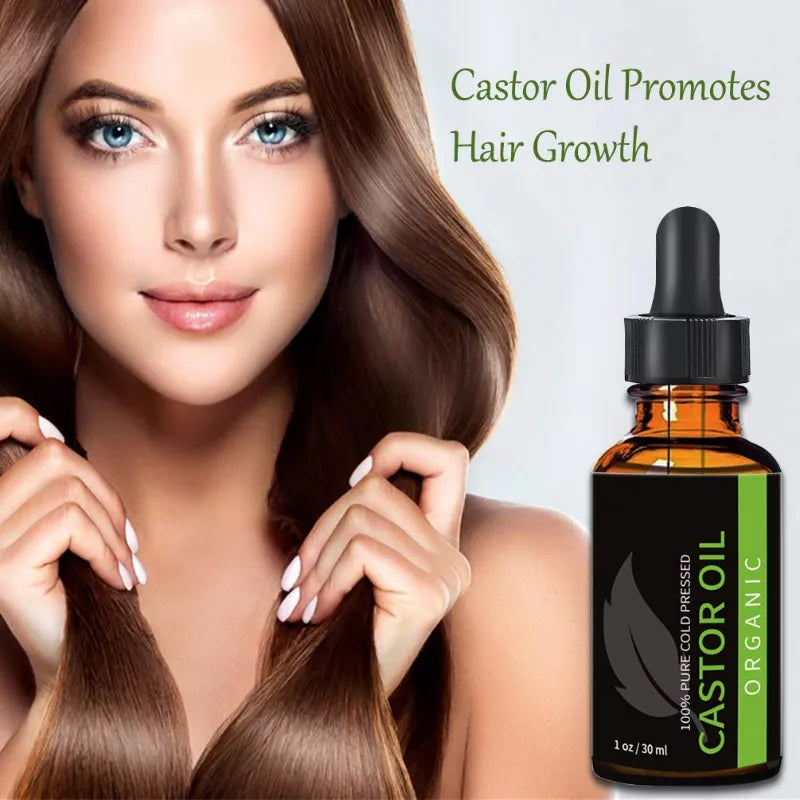 Pure Organic Castor Oil for Hair Loss Treatment & Hair Care