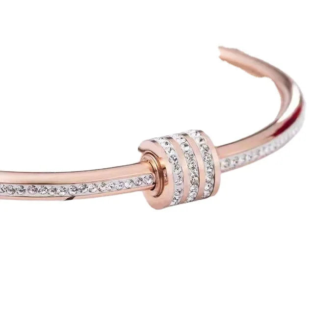 Crystal Stainless Steel Luxury Bangle Bracelet