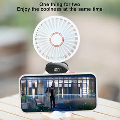 Portable Electric Fan with Smart Led Digital Display Usb Rechargeable Mini Handheld Fan 3000Mah 5 Speed Adjustable