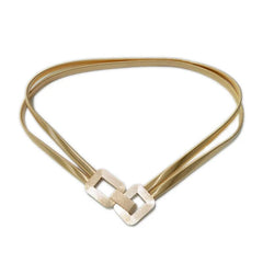 Luxury Gold Buckle Stretch Metal Buckle Retro Belt