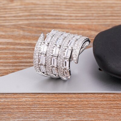 Luxury Adjustable Crystal Multilayered Rings - High Quality Gold Plated