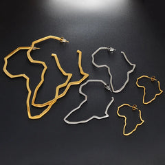 African Map Various size Stainless Steel Earrings