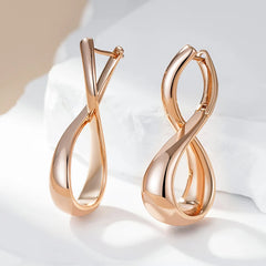 Luxury Big Retro Water Drop Pendant 585 Rose Gold Color Earrings