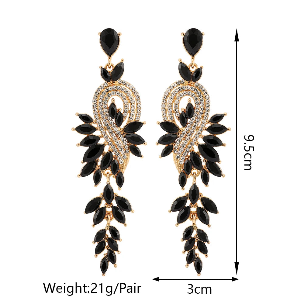 Luxury Black Series Punk Gothic Vintage Big Dangle Drop Earrings