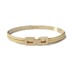 Luxury Gold Buckle Stretch Metal Buckle Retro Belt