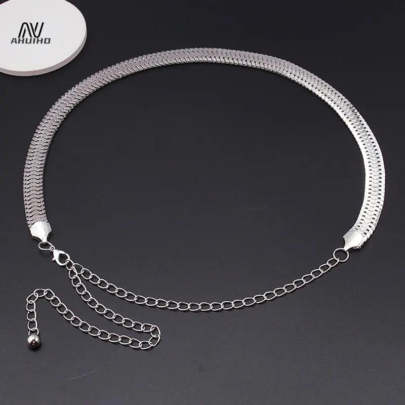 Luxury Elegant Carved Round Chain Belts