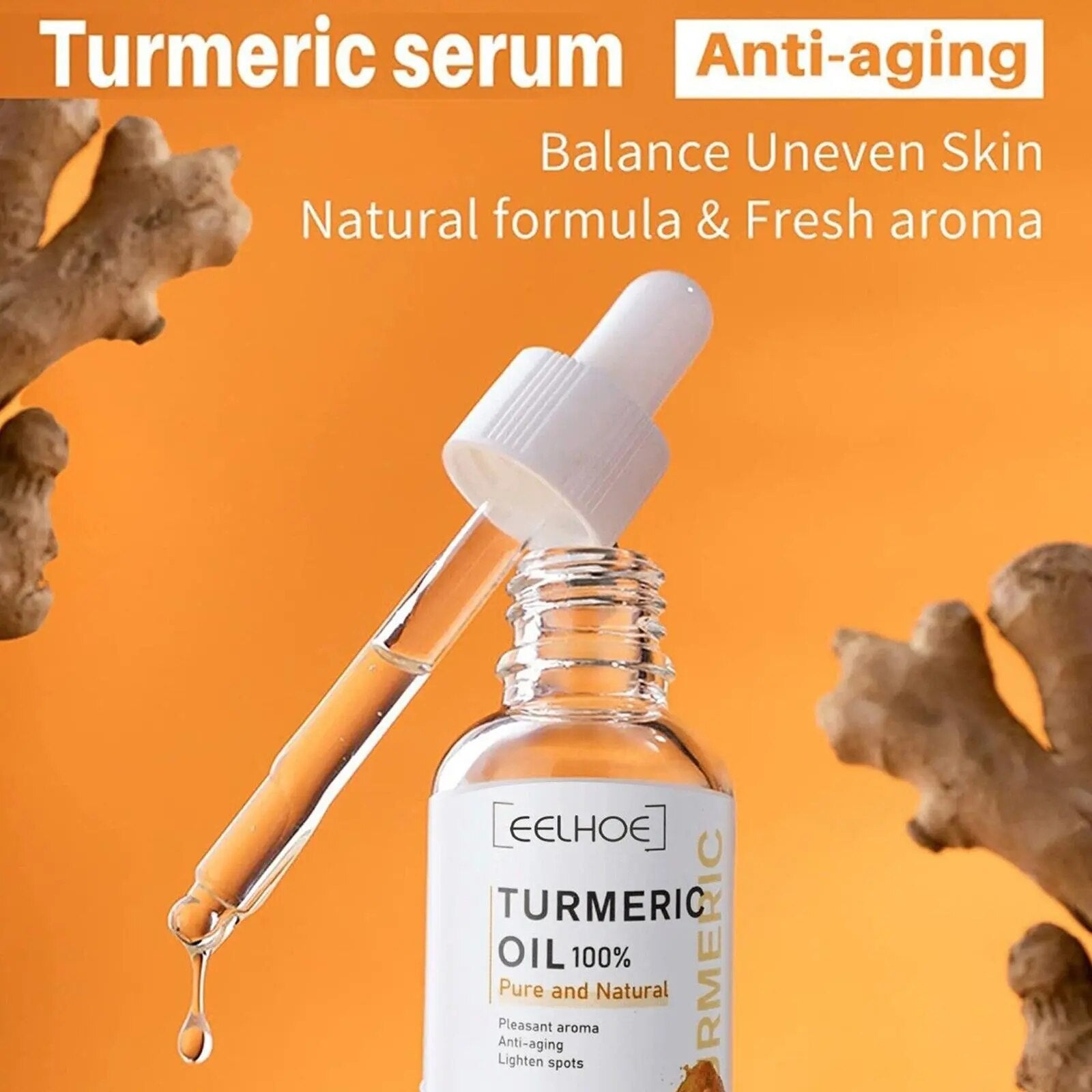 Turmeric Oil Serum Lightening Acne Dark Patches Dark Spot Corrector Anti Aging Face Care 30ml