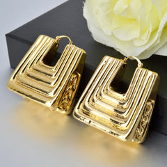 Fashion Trapezoid  Large Style Hoop Earrings