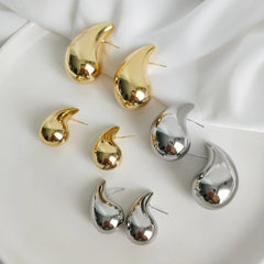 New Silver Plated Gold Color Teardrop Earrings