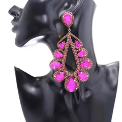 Bohemian Big Dangle Luxury Rhinestone Water Drop Geometric Earrings