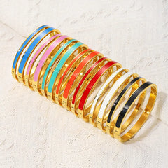 Luxury Colours Enamel Stainless Steel Bangles Jewellery