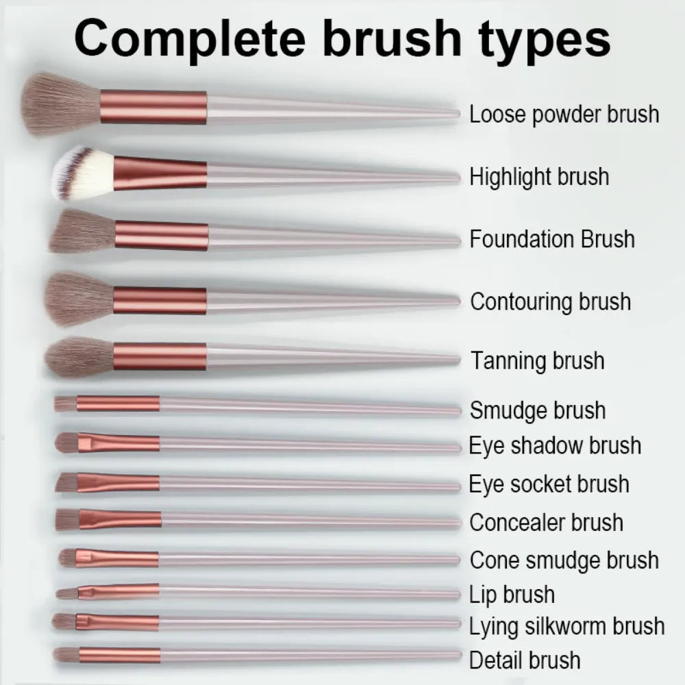 13Pcs Makeup Brush Set Concealer Brush, Blush, Powder Brush, Eye Shadow, Highlighter, Foundation Brush & Cosmetic Beauty Tools