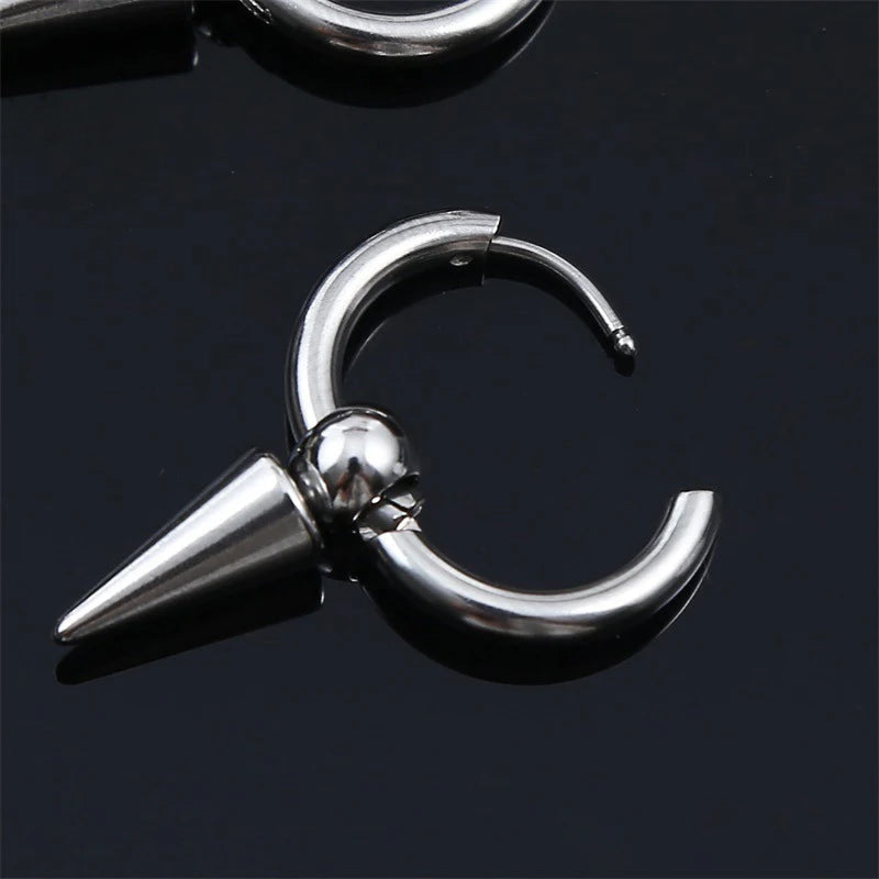 Punk Gothic Pop Hip Hop Rock Stainless Steel Drop Stud Earrings