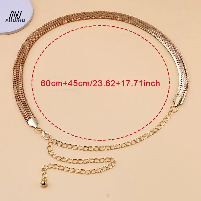 Luxury Elegant Carved Round Chain Belts